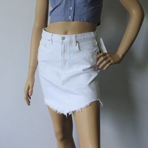 Hudson Lulu Fringe Hem Denim High Rise Skirt NWT